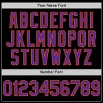 Custom Name Number Varsity Letterman Hoodie Jacket - Personalized Black Purple Orange Bomber Full-Snap Style Personalized