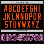 Custom Name Number Two Tone Bomber Hoodie Jacket - Black Purple Orange Varsity Letterman Full-Snap Personalized Black Purple-Orange