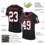 Personalized Black Purple Orange Throwback Football Jersey for Men Women Personalized Black Purple-Orange Mesh Throwback