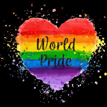 Personalized Rainbow Heart Baseball Jersey for World Pride LGBT - Black Purple Orange Colors Personalized Black Purple-Orange