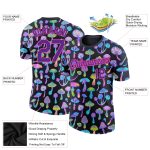 Custom black, purple and pink performance t-shirt, back view
