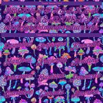 Custom Personalized Psychedelic Hallucination T-Shirt with Colorful Flowers and Mushrooms, Black Purple-Pink 3D Design, Custom Name & Number