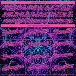 Custom Name & Number Psychedelic Magic Mushrooms Golf Polo Shirt in Black, Purple, Pink 3D Pattern Over Sacred Geometry Personalized