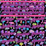 Custom Name Number Psychedelic Magic Mushrooms Golf Polo Shirt - 3D Pattern Black Purple Pink Design for Performance Team Wear