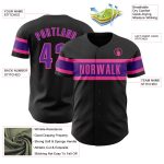 Personalized Authentic Baseball Jersey - Black Purple Pink Design Personalized Black Purple-Pink Authentic Baseball Jersey