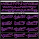 Custom Team Name Number Personalized Authentic Throwback Baseball Jersey Black Purple-Pink Personalized Black Purple-Pink