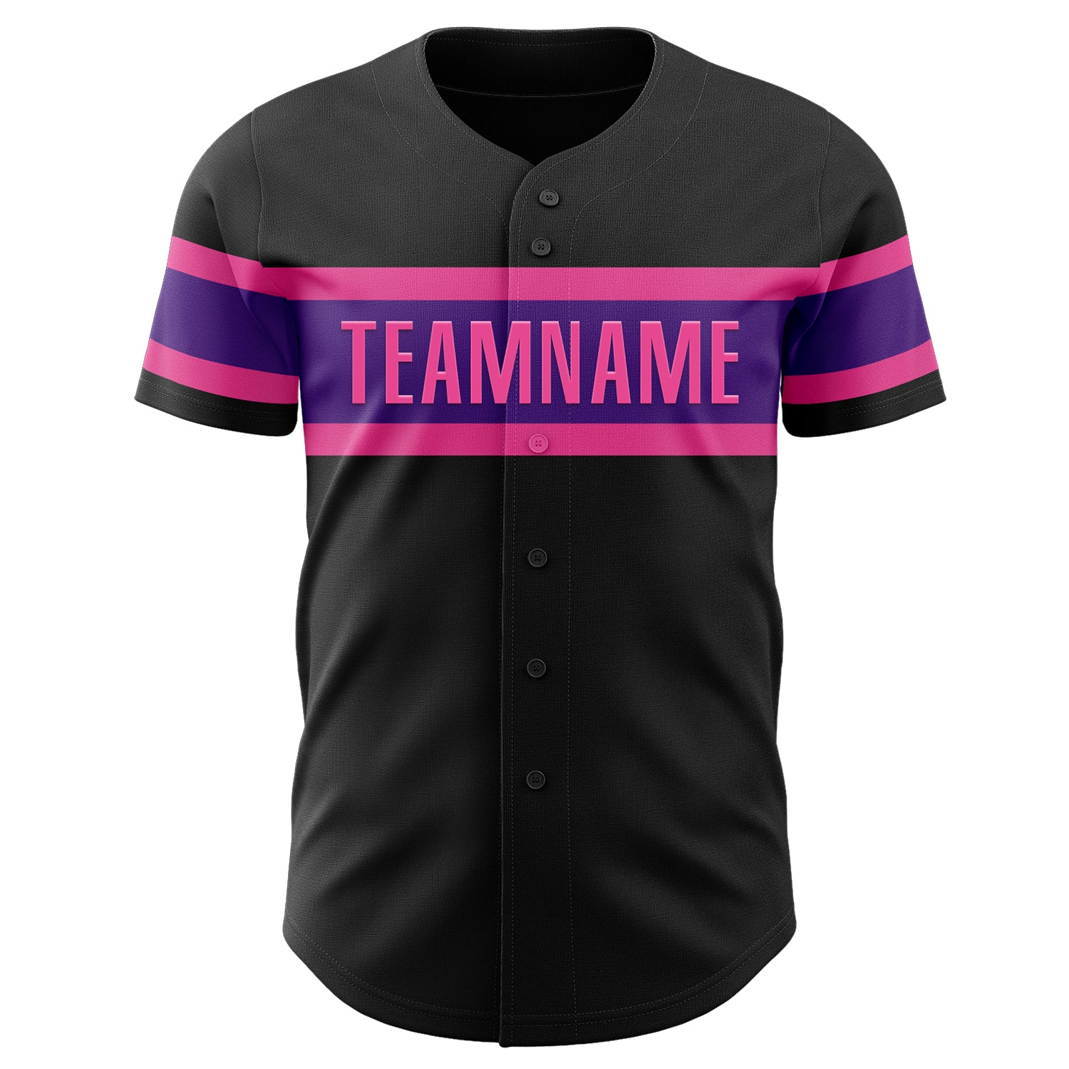 Personalized Black Purple-Pink Baseball Jersey 2 Custom Black Purple-Pink Baseball Jersey for Men and Women - Personalized Sports Apparel Personalized Black Purple-Pink Baseball - Image 2