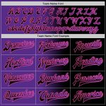 Custom Gradient Fashion Jacket Black Purple Pink Full-Snap Varsity Bomber Letterman Personalized Black Purple-Pink Bomber