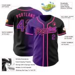 Custom Black Purple Pink Gradient Baseball Jersey for Fashion Lovers Personalized Black Purple-Pink Gradient Fashion Baseball
