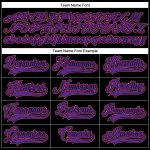Custom Name and Number Jersey for Hockey, Personalized Black Purple-Pink Lace Neck Team Apparel Personalized Black Purple-Pink
