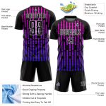 Personalized Sublimation Soccer Uniform Jersey - Black Purple Pink Lines Design Personalized Black Purple-Pink Lines Sublimation