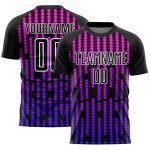 Personalized Sublimation Soccer Jersey - Black Purple Pink Lines Design Personalized Black Purple-Pink Lines Sublimation