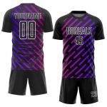 Custom Name Number Soccer Jersey Personalized Black Purple Pink Lines Uniform Personalized Black Purple-Pink Lines Sublimation