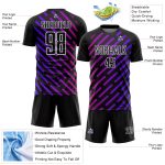 Custom Name Number Soccer Jersey Personalized Black Purple Pink Lines Uniform Personalized Black Purple-Pink Lines Sublimation