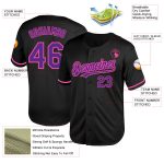 Personalized Black Purple Pink Mesh Baseball Jersey for Throwback Style Personalized Black Purple-Pink Mesh Throwback Baseball