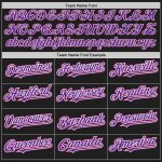 Personalized Baseball Jersey for Men & Women - Black Purple Pink Raglan Sleeves Personalized Black Purple-Pink Raglan Sleeves