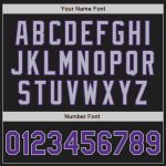 Personalized Black Purple Pinstripe Two-Button Unisex Softball Jersey for Men and Women Personalized Black Purple Pinstripe