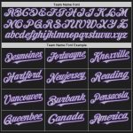 Custom Name and Number Softball Jersey - Black Purple Pinstripe Unisex Two-Button Gray Personalized Black Purple Pinstripe
