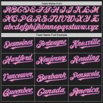 Personalized Black Purple Pinstripe Two-Button Unisex Softball Jersey - Medium Pink Personalized Black Purple Pinstripe Medium