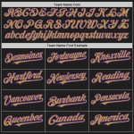 Custom Name Number Unisex Softball Jersey Black Purple Old Gold Two-Button Pinstripe Design Personalized Black Purple Pinstripe