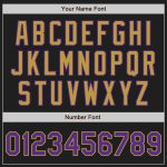 Custom Name Number Unisex Softball Jersey Black Purple Old Gold Two-Button Pinstripe Design Personalized Black Purple Pinstripe