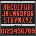 Personalized Softball Jersey - Black Purple Pinstripe Orange Unisex Two-Button Design Personalized Black Purple Pinstripe