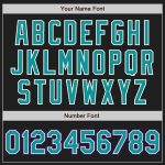 Personalized Unisex Softball Jersey Black Purple Teal-White Two-Button Design Personalized Black Purple Pinstripe Teal-White