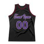 Personalized Basketball Jersey - Black Purple-Red Throwback Design for Custom Style Personalized Black Purple-Red Throwback