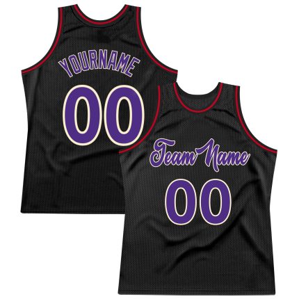 Personalized Basketball Jersey - Black Purple-Red Throwback Design for Custom Style Personalized Black Purple-Red Throwback