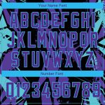 Custom Name and Number Basketball Jersey - 3D Geometric Shapes in Black and Purple-Sky Blue, Authentic Team Apparel Personalized