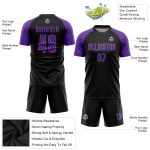 Personalized Soccer Jersey - Black Purple Sublimation Uniform for Teams Personalized Black Purple Sublimation Soccer Uniform