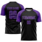 Custom Name Number Personalized Black Purple Soccer Uniform Jersey Team Personalized Black Purple Sublimation Soccer Uniform