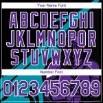 Custom Name and Number Baseball Jersey - Personalized 3D Pattern Knight Hero Art in Black Purple Teal Design Personalized