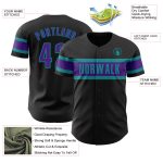 Custom Name Number Personalized Black Purple Teal Baseball Jersey - Authentic Team Jersey Personalized Black Purple-Teal