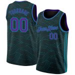 Custom Name and Number Basketball Jersey - Personalized Black Purple-Teal Authentic City Edition Personalized Black Purple-Teal