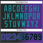 Custom Name Number Personalized Gradient Baseball Jersey Black Purple Teal Fashion Team Personalized Black Purple-Teal Authentic