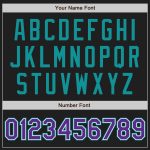 Custom Name and Number Personalized Baseball Jersey - Black Purple Teal Authentic Raglan Sleeves Personalized Black Purple-Teal