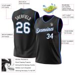 Custom Personalized Basketball Jersey - Black Purple Teal Authentic Throwback with Custom Name and Number Personalized Black