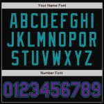 Personalized Two Tone Bomber Jacket Black Purple Teal Full-Snap Varsity Letterman Personalized Black Purple-Teal Bomber Full-Snap