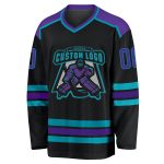 Custom Black Purple Teal Hockey Jersey - Personalized Sports Apparel for Fans Personalized Black Purple-Teal Hockey Jersey