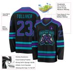 Custom Black Purple Teal Hockey Jersey - Personalized Sports Apparel for Fans Personalized Black Purple-Teal Hockey Jersey