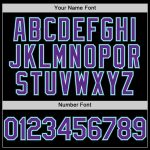 Custom Name and Number Baseball Jersey - Personalized Black Purple Teal Line Design Personalized Black Purple-Teal Line Authentic
