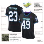Personalized Black Purple Teal Mesh Throwback Football Jersey for Men and Women Personalized Black Purple-Teal Mesh Throwback