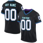 Personalized Black Purple Teal Mesh Throwback Football Jersey for Men and Women Personalized Black Purple-Teal Mesh Throwback