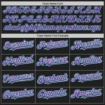 Personalized Baseball Jersey in Black Purple and Teal with Raglan Sleeves Personalized Black Purple-Teal Raglan Sleeves Baseball