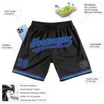 Personalized Basketball Shorts in Black Purple Teal - Retro Style, Comfortable Fit, Great for Sports and Casual Wear Personalized
