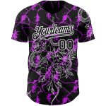 Personalized Black Purple White 3D Snake Baseball Jersey for Men and Women Personalized Black Purple-White 3D Animal Snake