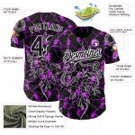 Personalized Black Purple White 3D Snake Baseball Jersey for Men and Women Personalized Black Purple-White 3D Animal Snake
