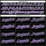 Customizable 3D Glittering Dot Baseball Jersey with Team Name and Number - Black Purple White Abstract Design Personalized