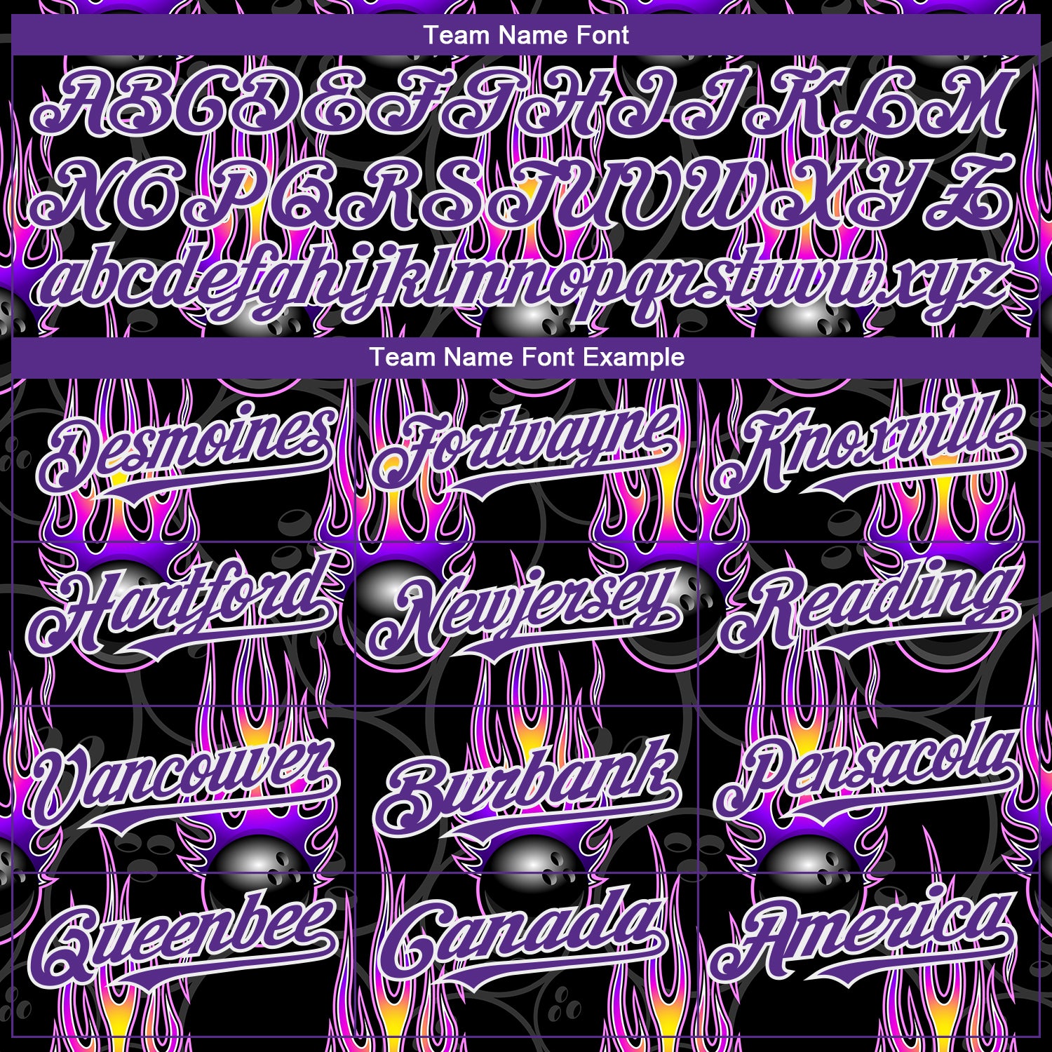 Personalized Black Purple-White 3D Pattern Design Bowling Ball With Hotrod Flame Authentic Baseball Jersey Team Custom Name and Number Personalized Bowling Ball with 3D Black Purple White Pattern and Custom Name Number - Hotrod Flame Baseball Jersey Personalized - Image 4